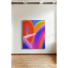 Kanvaspera Neon Çember Labirentinde Yürüyüş - Kanvas Tablo - Ilerici ve Canlı Renk Temalı Duvar Dekorasyonu