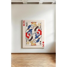 Kanvaspera Kral & Kraliçe, King & Queen - Kanvas Tablo - Iskambil Kartları, Çizim ve Estetik Sanat Temalı Duvar Dekoru