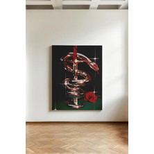 Kanvaspera Yılan, Kılıç ve Gül - Kanvas Tablo - Gotik, Kuvvet ve Romantik Sanat Temalı Süsleyici Duvar Tablosu