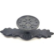 Antika Tarz Dekoratif Pirinç Çiçek Düğme - 27X70 Mm, Oksit Midastech
