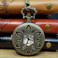 Yaprak Motifli Köstekli Cep Saati Midastech