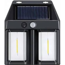 Rustik Ampul Ikili Solar Duvar Aplik Güneş Enerjili Hareket Sensörlü Midastech