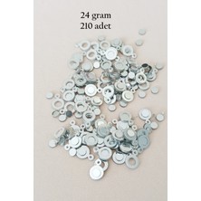 MidasTech Oya Abiye Bileklik Kolye Pleksi Metalik Plastik Pul Gümüş Renk 24 Gram 210 Adet - BNC570 Nemere