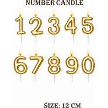 Bkmc Doğum Günü Pasta Mumu Yaş Mumu Rakamlı Mum Doğum Günü Mumu Sayı 12 cm Pasta Üstü  Mum