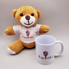 Happy Birthday Tişörtlü Ayıcık ve Kupa Bardak Seti Midastech