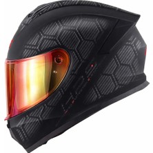 Givi Gıvı 50.x Snake Mat Karbon Kask (Kırmızı Vizör)