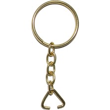 Anahtarlık Halkası, Halka + Zincir + Üçgen, 24MM, Altın, Sarı, 1 Adet Midastech