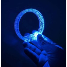 Mavi LED Işıklı Baskı Yapılabilen Pilli Bileklik Bilezik 1,5 cm Genişlik Midastech