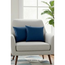 Sleep Garden Erguvan Serisi Kadife Mavi Dekoratif Kırlent 45X45 2'li