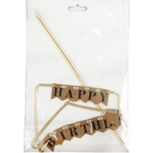 Parti Show Happy Birthday Kraft Pasta Bayrağı Siyah