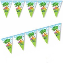 Parti Show Safari Sevimli Hayvanlar Bayrak (180 Cm)