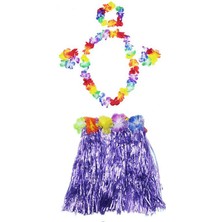 Zero Land Storozde Luau Aloha Hawaii  Kolye  Taç ve Bileklik Seti Mor