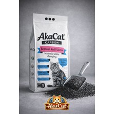 AkaCat Aktif Karbonlu İnce Taneli Topaklanan Kedi Kumu 20 lt Kokusuz ve Düşük Tozlanma Özelliği
