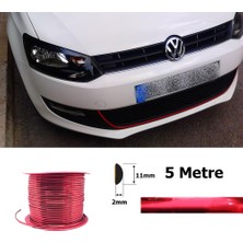 Calperia Yapışkanlı Nikelaj Şerit Bant Çıta 11MM 5 Metre Parlak Kırmızı