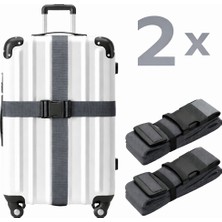 Tois Valiz Kemeri Siyah Ekstra Emniyet Kilitli Tokalı Ayarlanabilir Bavul Kemeri 2 Adet  x 200CM