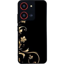 BG AKSESUAR Reeder S19 Max Pro S 108MP Uyumlu Yaldizli Cicek Tasarımlı Glossy Premium Kılıf