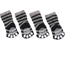 Karlie Storozde Karlıe Köpek Çorabı 4lü S 45X35MM Gri-Siyah