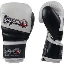 Dragon Attack 6 Suni Deri Boks Eldiveni Siyah Kick Boks ve Muay Thai Için Rahat Kullanım