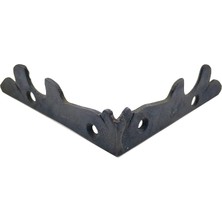 Antika Tarz Dekoratif Pirinç Lale Köşe Gönye - Yan, 105X105 Mm, Oksit Midastech