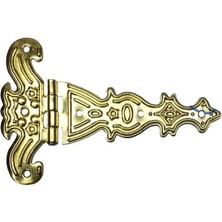 Dekoratif, Sac Tek Kuyruklu Menteşe - 69X102 Mm, Büyük, Sarı, 1 Adet Midastech