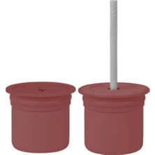 Dadya Milla Ddy Ham+Hüp Pipetli Silikon Bardak Seti Velvet Rose / Powder Grey Mil