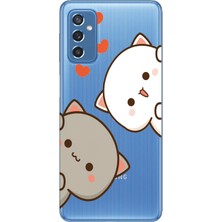 Mobilpad Samsung Galaxy M52 Uyumlu Baskılı Yumuşak Silikon Şeffaf Telefon Kılıfı