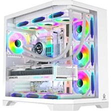 GM Game Master Game Master F-7 Edge 7x Argb Pwm Fan Beyaz Atx Akvaryum Gaming Kasa Oyuncu Kasası