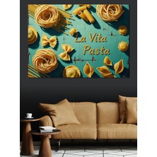 Artmeg La Vita Pasta Geleneksel Makarna Dekoratif Kanvas - Mdf Ahşap Tablo