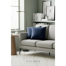 Sleep Garden Erguvan Serisi Kadife Mavi Taşlı Dekoratif Kırlent 45X45 2'li