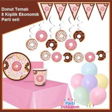 Parti Show Donut Temalı 8 Kişilik Ekonomik Parti Seti