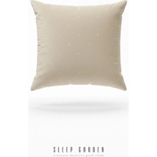 Sleep Garden Erguvan Serisi Kadife Bej Taşlı Dekoratif Kırlent 45X45