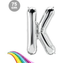Parti Show K - Harfi Folyo Balon Gümüş (75 Cm)