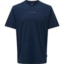 Only & Sons Onslevi % 100 Pamuk Relaxed Fit Bisiklet Yaka Logolu T Shirt Erkek T Shirt 22028147