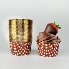 Parti Show Kahverengi Pötikare Desenli Muffin Kek Kapsülü (25 Adet)