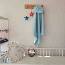 Zed Tasarım Atölyesi Başlıklı Müslin Bebek Banyo Havlusu-4 Kat Müslin- Mint