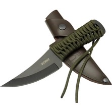 Crkt Scrub Fixed 2712 Bk Siyah Kamp / Outdoor Bıçak 22,5cm - Ipli Sap, Deri Kılıflı Midastech