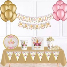 Parti Show Unicorn Gold Parti Seti 8 Kişilik