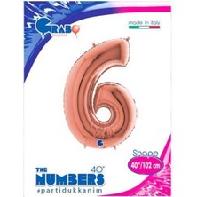 Parti Show 6 Rakam Folyo Balon Rose Gold (100X70 Cm)