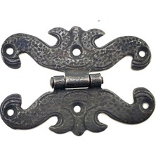 Antika Tarz Dekoratif Pirinç Kelebek Menteşe - 63X45 Mm, Oksit Midastech