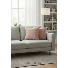 Sleep Garden Erguvan Serisi Kadife Pudra Taşlı Dekoratif Kırlent 45X45 2'li