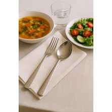 River 24 Parça Paslanmaz Çelik Yemek Kaşığı ve Çatal Seti,12 Yemek Kaşığı ve 12 Yemek Çatalı, Dayanıklı ve Şık Tasarım, Bulaşık Makinesinde Yıkanabilir, Ev ve Restoran Kullanımı Için Uygundur