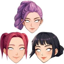 Parti Show K-Pop Huntr/x 6'lı Kağıt Maske