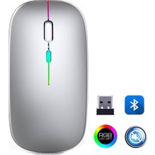 ZR215 CBA100 Rgb Gümüş Şarjlı Mouse Midastech