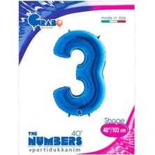 Parti Show 3 Rakam Folyo Balon Mavi (100X70 Cm)
