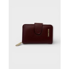 Sanmorris Kadın Suni Deri Fermuarlı ve Çıtçıt Bölmeli Şık Cüzdan