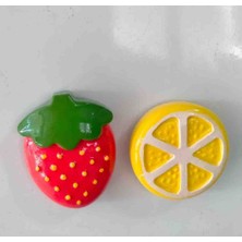 Çilek Limon Magnet Ikili Buzdolabı Mıknatısı Dolap Süsü Dekoratif Aksesuar