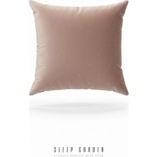 Sleep Garden Erguvan Serisi Kadife Pudra Taşlı Dekoratif Kırlent 45X45