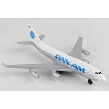 Daron 86RT-0314 Pan Am 747, 12,5 Cm. Metal Gövde, Plastik Kanatlar, Sergilemeye Hazır Model Yolcu Uçağı