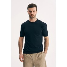 Silvano Erkek Bisiklet Yaka Kısa Kollu Triko Tişört