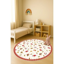 Dolce Mariee Dijital Baskı Noel Desenli Kaymaz Taban Çocuk ve Genç Odası Halısı H0341